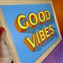 'Good Vibes' Typography Wall Art Sign, thumbnail 1 of 9