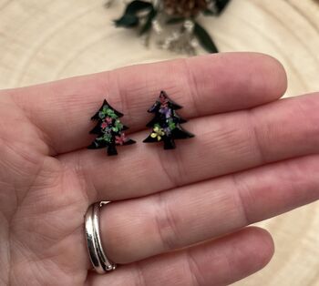 Christmas Tree Earring Studs, 3 of 3