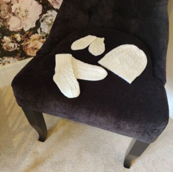 Cashmere Blend Baby Hat Mittens Socks Gift Set, 6 of 7