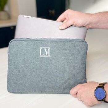 Personalised Laptop Case With Initials In Block, 2 of 2