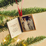 Personalised Leather Book Christmas Bauble With Photo, thumbnail 2 of 9