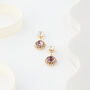 Violet Swarovski Crystal Snow Drop Earrings, thumbnail 5 of 5