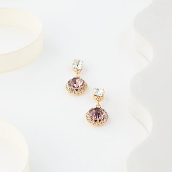 Violet Swarovski Crystal Snow Drop Earrings, 5 of 5