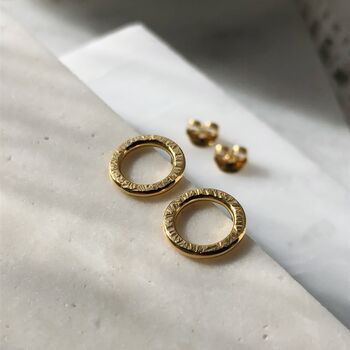 Textured Circle Stud Earrings, 11 of 12