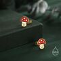 Sterling Silver Cute Mushroom Stud Earrings, thumbnail 4 of 12