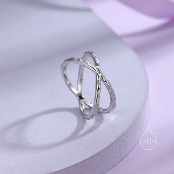 Sterling Silver Hammered Cross Ring, 5 of 11