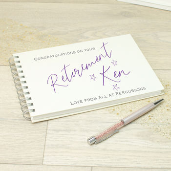 Personalised Ring Bound Retirement Guest Book By Dreams To Reality 