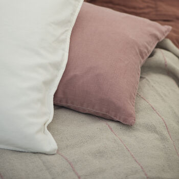 Natural Throw With Pink Stripes, 2 of 4