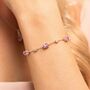Pink Sapphire Bracelet In Sterling Silver And Gold, thumbnail 1 of 12