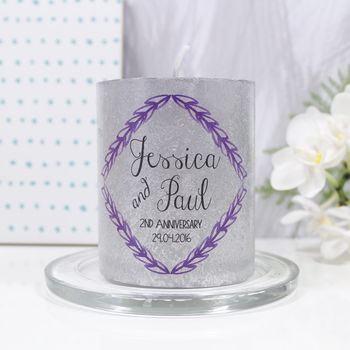 Personalised Anniversary Metallic Candle Gift, 3 of 12