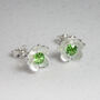 May Birthstone Emerald Cz Silver Stud Earrings, thumbnail 2 of 2