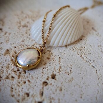 Pearl Gold Tarnish Free Necklace With Free Personalisation, 4 of 6