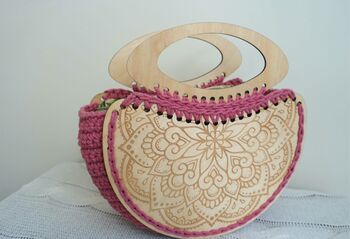 Handmade Ladies Handbag With Wood Detail, 3 of 6