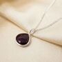 Dark Ruby 40th Birthday Gift Gem Silver Necklace, thumbnail 1 of 3