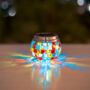 Solar Glass Lantern LED Mosaic Lighting Outdoor Decor, thumbnail 5 of 12