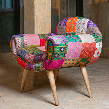 Retro Kantha Patchwork Nest Chair, 4 of 10