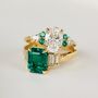 One Of A Kind Lab Grown Emerald Cut Green Diamond Engagement Ring, thumbnail 6 of 6