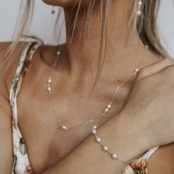 Spaced Freshwater Pearl Necklace, 3 of 4