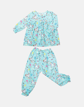 Aqua Magical Pony Children's Cotton Pyjama Set, 2 of 5
