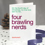 'Four Calling Birds' Funny Christmas Card Pack, thumbnail 1 of 3