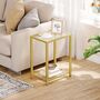 Gold Side Table Bed Side Table Glass Sofa Side Table, thumbnail 1 of 9