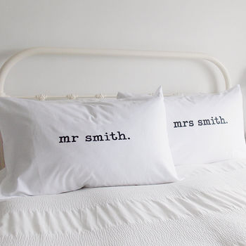 Mr And Mrs Personalised Pillow Case Set, 3 of 10