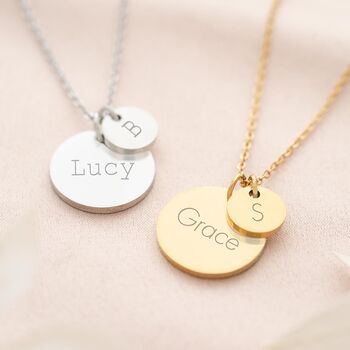 Asta Initial And Name Personalised Disc Necklace, 3 of 12