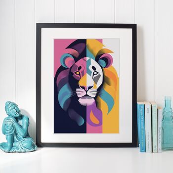 Graphic Lion Illustration Art Print, 2 of 4