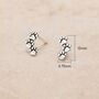 Sterling Silver Oxidised Paw Stud Earrings, thumbnail 7 of 10