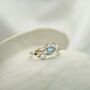 Dainty Pearl And Blue Topaz Ring, thumbnail 5 of 8