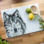 Inky Wolf Glass Worktop Saver, thumbnail 4 of 6