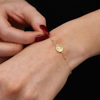 9ct Yellow Gold Rainbow Circle Bracelet, 2 of 3