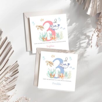Under The Sea Birthday Card, Any Age For Daughter, Granddaughter, 3 of 4
