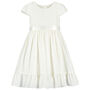 Clara Flower Girl Embroidery Cotton Dress, White, thumbnail 1 of 2