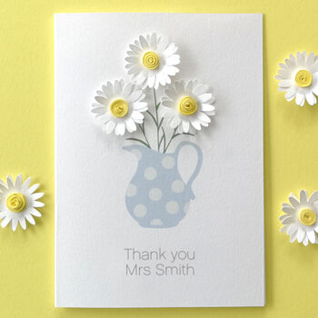 Teacher Thank You Paper Daisy Card, 3 of 5