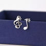 Sterling Silver Musical Stud Earrings, thumbnail 4 of 9