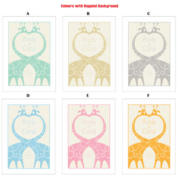 Giraffes: Personalised Wedding Print, 4 of 5