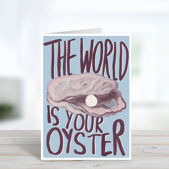 World Is Your Oyster Congratulations Card, 2 of 4
