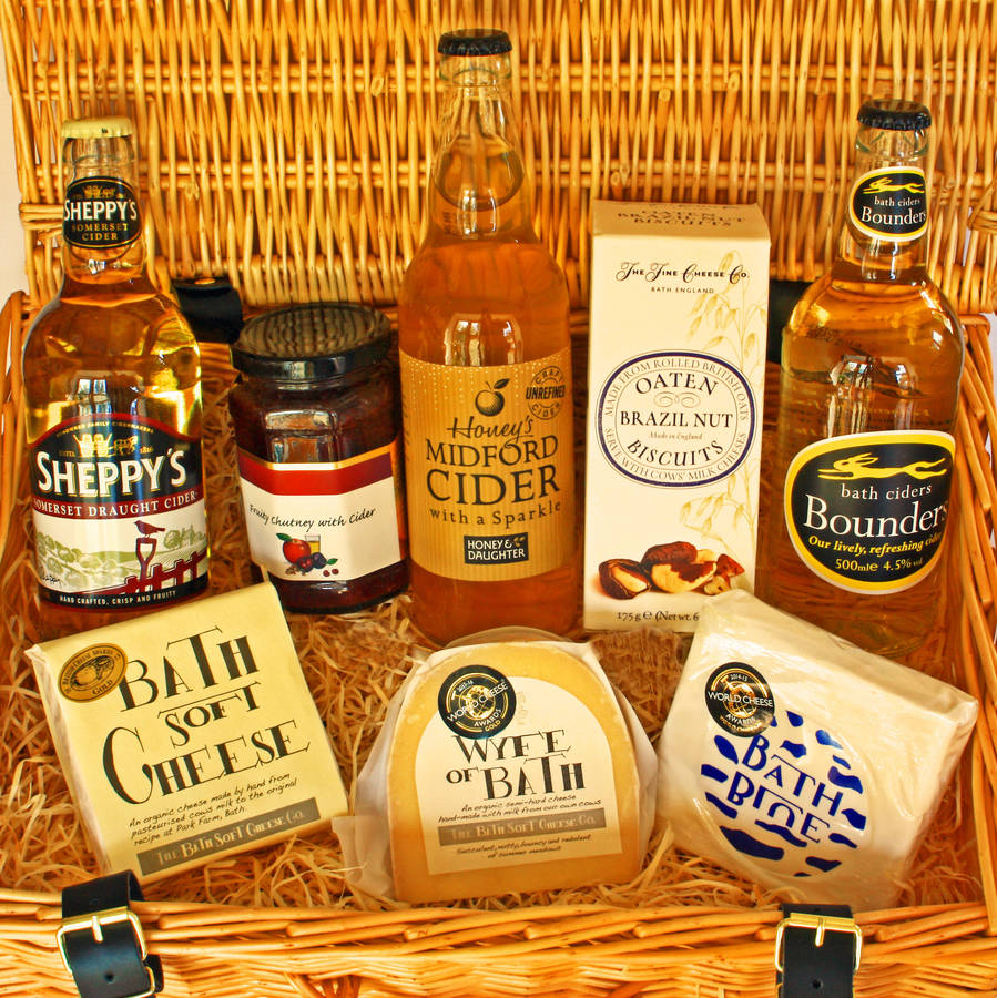 Bath Cheese And Cider Sampler Hamper By The Bath Soft Cheese Company