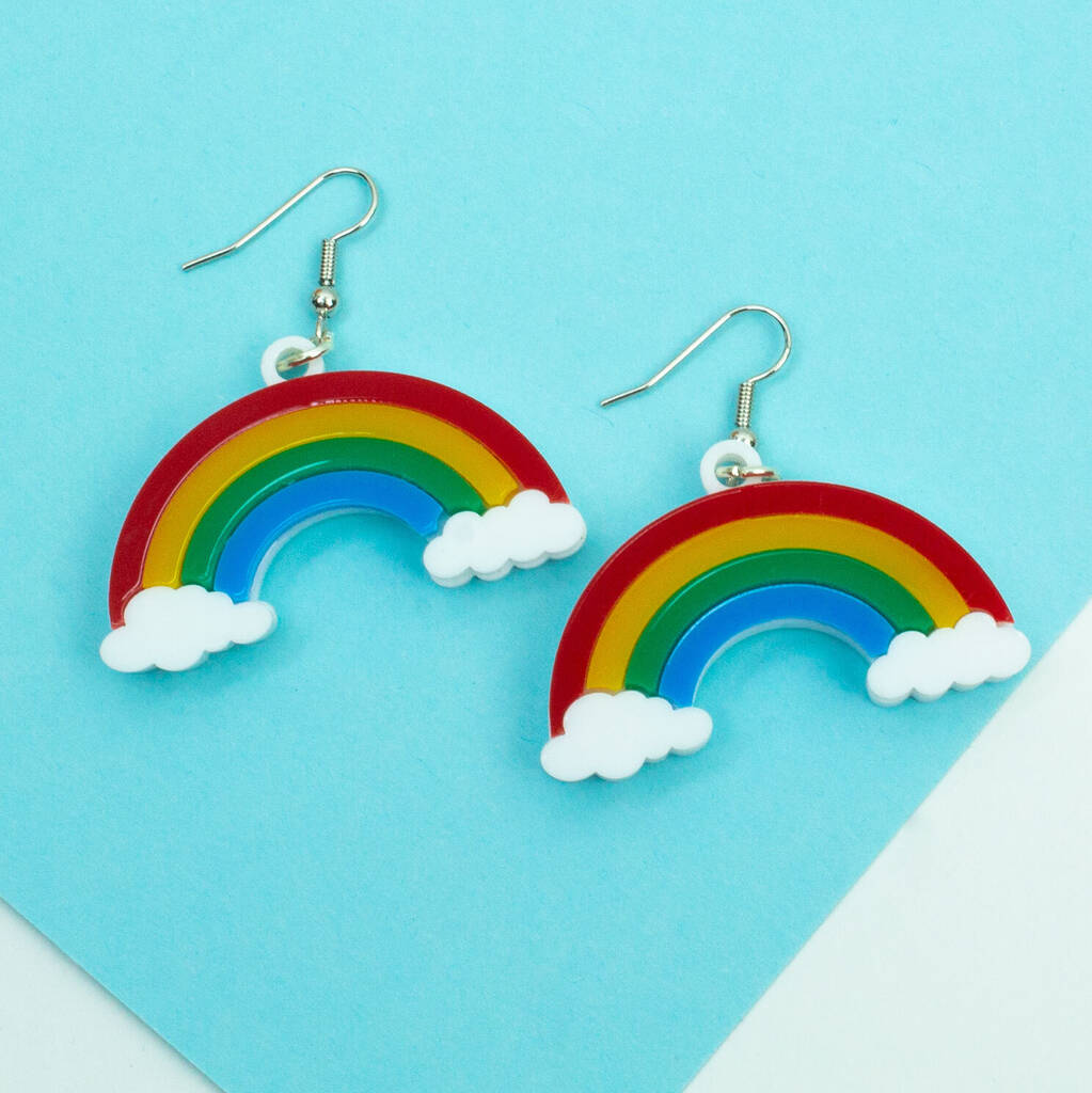 Rainbow And Cloud Earrings Bold, 1 of 2