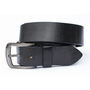 Thick Black Men's Leather Belt Distressed Finish, thumbnail 5 of 8