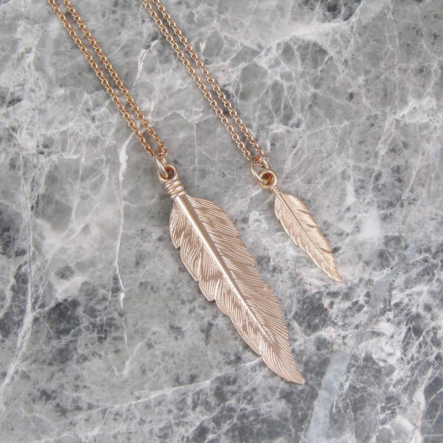 feather necklace by black pearl | notonthehighstreet.com