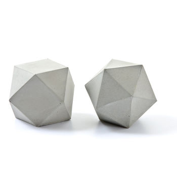 Set Of Two Geometric Concrete Sculptures, Paperweight, 3 of 5