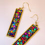 Long Disco Earrings With Colourful Sparkles, thumbnail 3 of 12