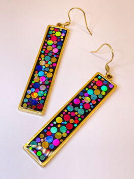 Long Disco Earrings With Colourful Sparkles, 3 of 12