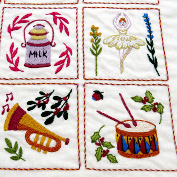 Twelve Days Of Christmas Festive Embroidery Kit, 4 of 12
