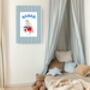 Babar The Elephant Red Tractor Nursery Art Print, thumbnail 3 of 4