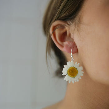 Daisy Flower Sterling Silver Or Gold Plated Earrings, 7 of 12