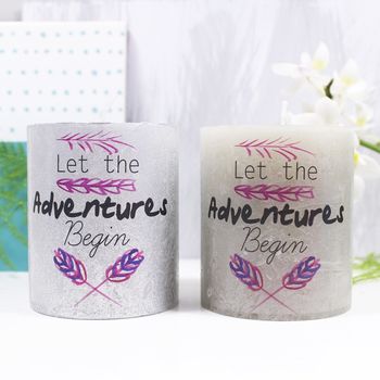 'Let The Adventures Begin' Coloured Or Metallic Candle, 3 of 12