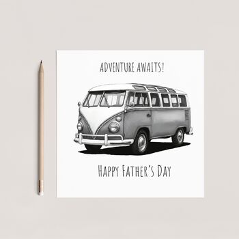 Adventure Awaits Camping Van Father's Day Card For Explorer Dads, 4 of 7